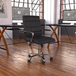 Flash Furniture Vinyl Mid-Back Executive Office Chair, Black