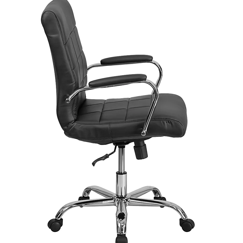 Flash Furniture Vinyl Mid-Back Executive Office Chair, Black
