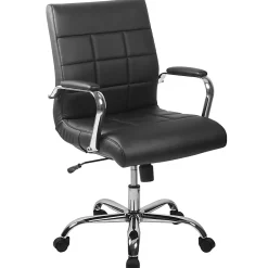 Flash Furniture Vinyl Mid-Back Executive Office Chair, Black