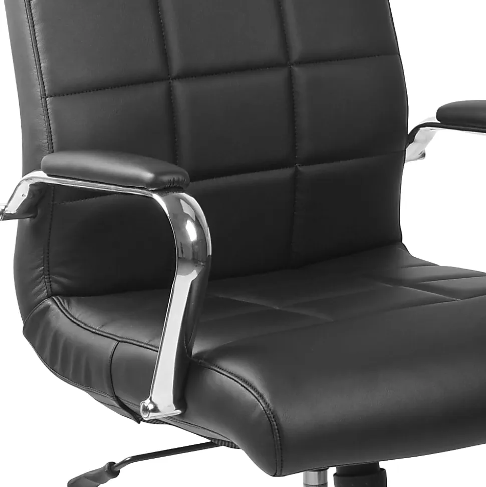 Flash Furniture Vinyl Mid-Back Executive Office Chair, Black