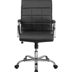 Flash Furniture Vinyl Mid-Back Executive Office Chair, Black