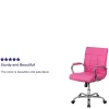 Flash Furniture Vinyl Mid-Back Executive Office Chair, Pink