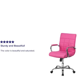 Flash Furniture Vinyl Mid-Back Executive Office Chair, Pink