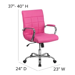 Flash Furniture Vinyl Mid-Back Executive Office Chair, Pink