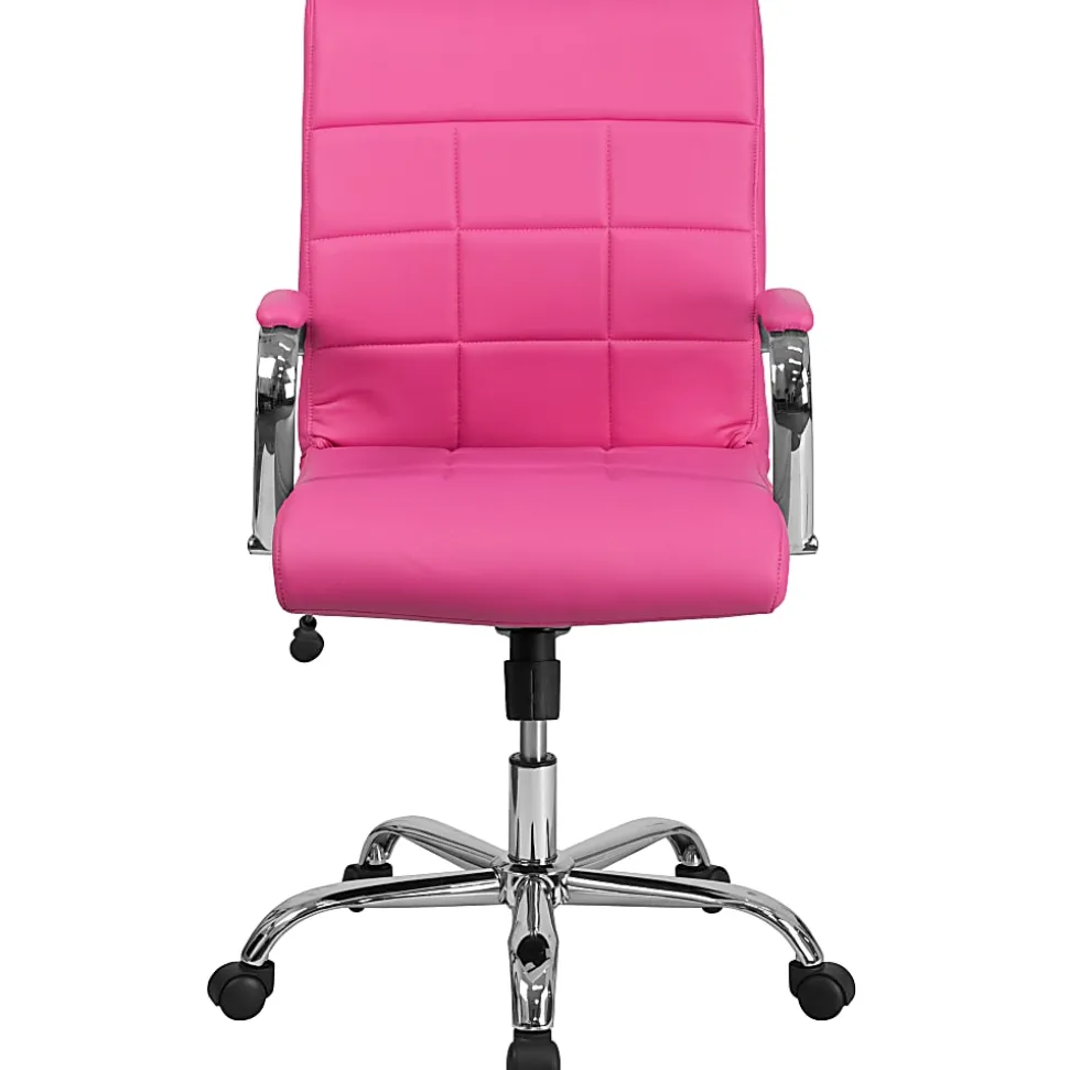 Flash Furniture Vinyl Mid-Back Executive Office Chair, Pink