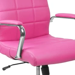 Flash Furniture Vinyl Mid-Back Executive Office Chair, Pink