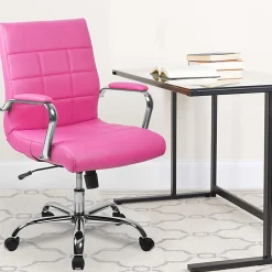 Flash Furniture Vinyl Mid-Back Executive Office Chair, Pink