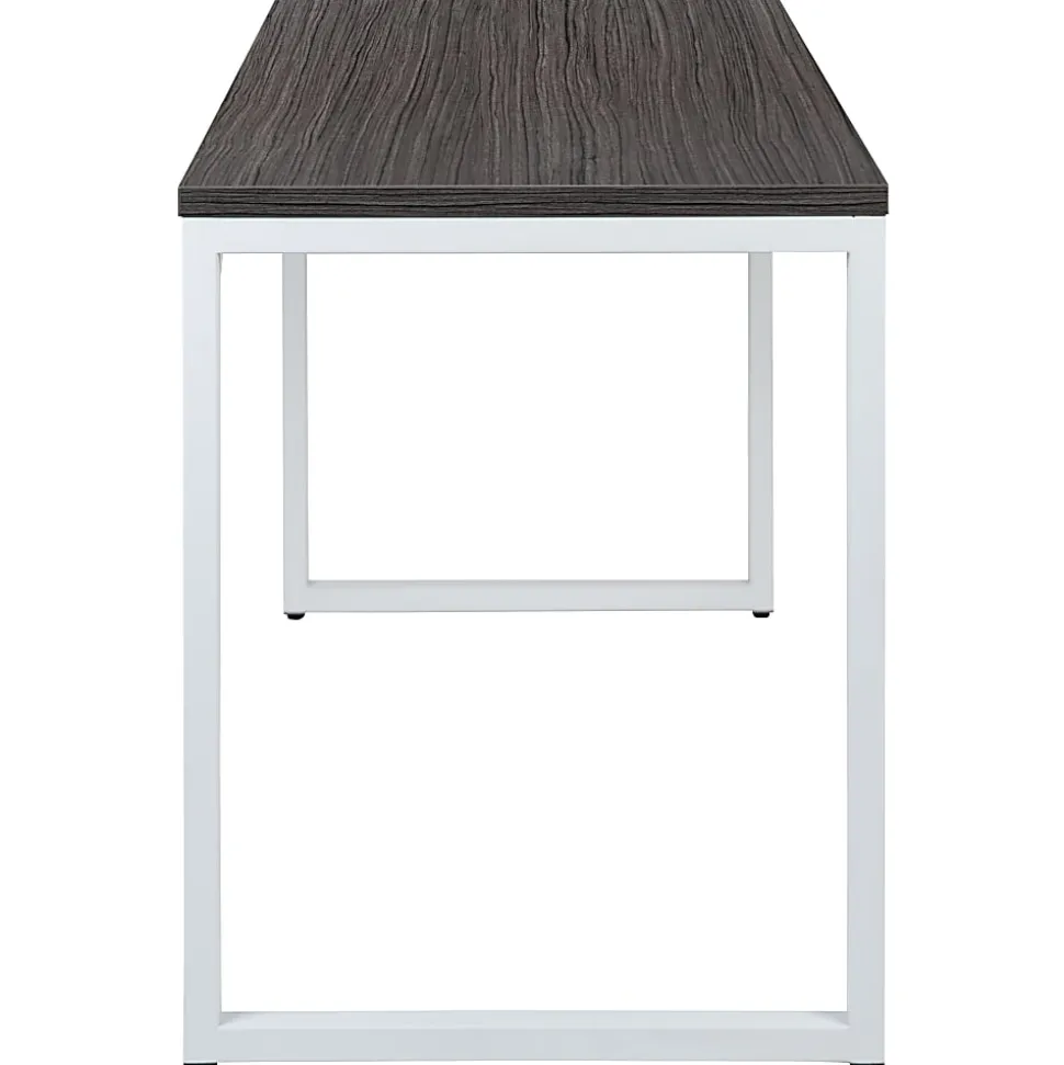 Flash Furniture 48"W Commercial-Grade Industrial Office Computer Desk, Rustic Gray/White