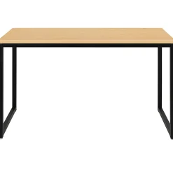 Flash Furniture 48"W Commercial-Grade Industrial Office Computer Desk, Maple/Black