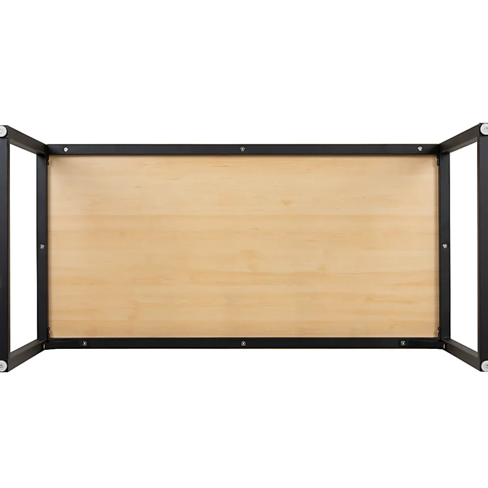 Flash Furniture 48"W Commercial-Grade Industrial Office Computer Desk, Maple/Black