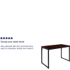 Flash Furniture 48"W Commercial-Grade Industrial Office Computer Desk, Mahogany