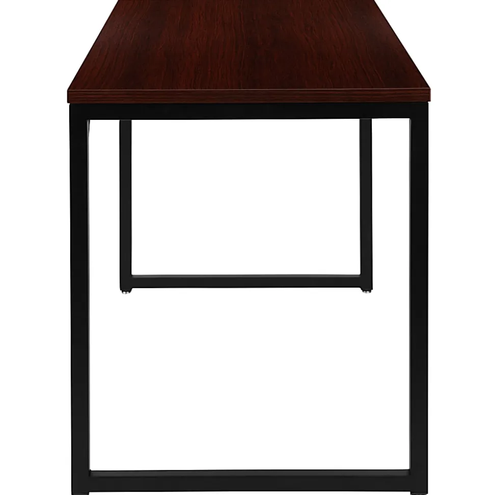 Flash Furniture 48"W Commercial-Grade Industrial Office Computer Desk, Mahogany