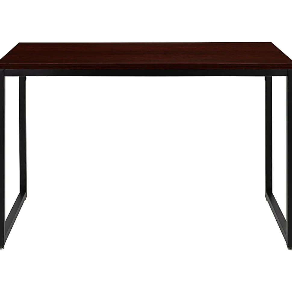 Flash Furniture 48"W Commercial-Grade Industrial Office Computer Desk, Mahogany