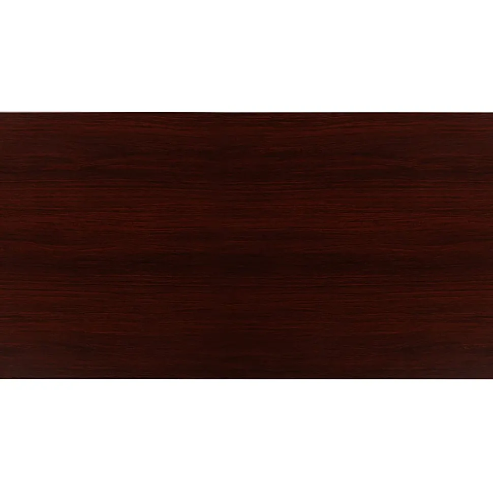 Flash Furniture 48"W Commercial-Grade Industrial Office Computer Desk, Mahogany