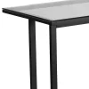 Flash Furniture 48"W Contemporary Glass Pedestal Frame Computer Desk, Black/Clear