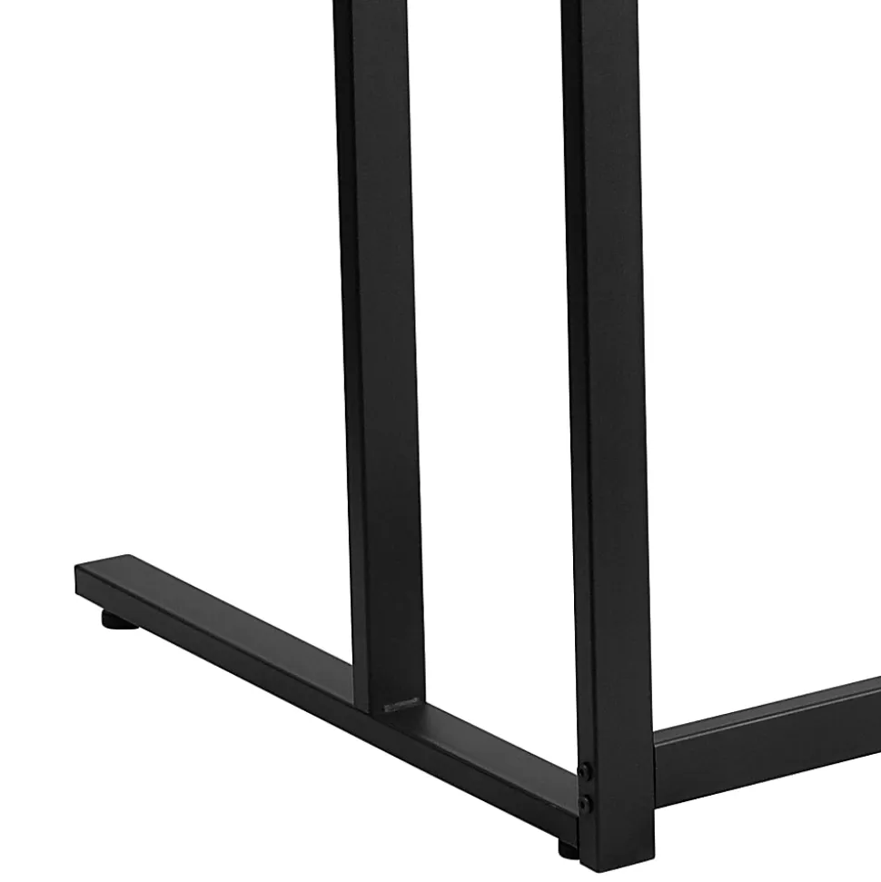 Flash Furniture 48"W Contemporary Glass Pedestal Frame Computer Desk, Black/Clear