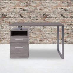 Flash Furniture 47"W Harwood Computer Desk, Light Ash