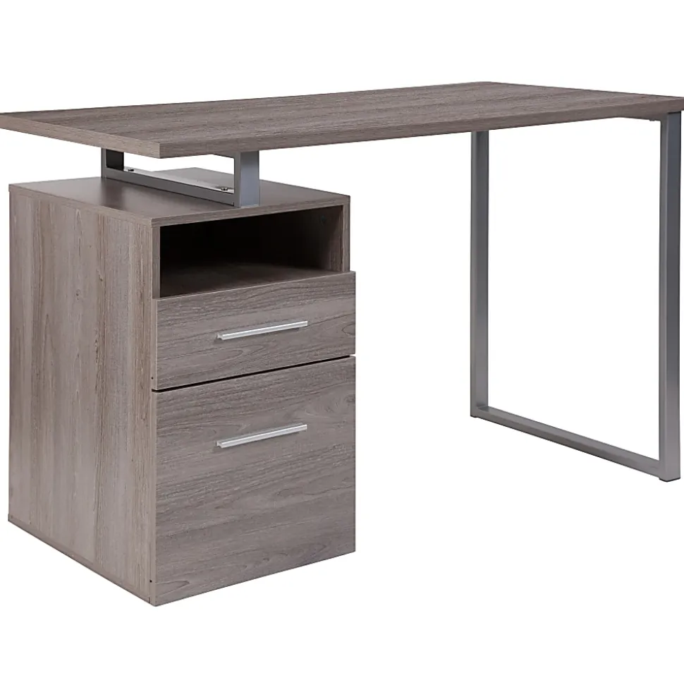 Flash Furniture 47"W Harwood Computer Desk, Light Ash