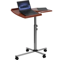 Flash Furniture 30"W Mobile Laptop Computer Desk, Cherry