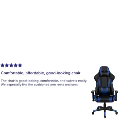 Flash Furniture X20 Ergonomic LeatherSoft High-Back Racing Gaming Chair, Blue