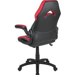 Flash Furniture X10 Ergonomic LeatherSoftâ„¢ Faux Leather High-Back Racing Gaming Chair With Flip-Up Arms, Red/Black