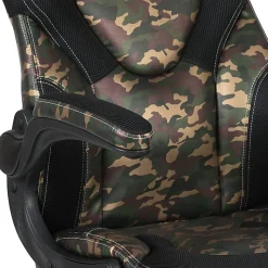 Flash Furniture X10 Ergonomic LeatherSoft™ Faux Leather High-Back Racing Gaming Chair With Flip-Up Arms, Camouflage/Black