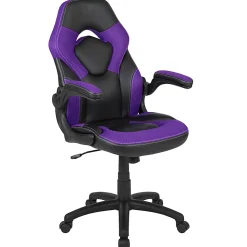 Flash Furniture X10 Ergonomic LeatherSoft High-Back Racing Gaming Chair, Purple/Black