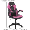 Flash Furniture X10 Ergonomic LeatherSoft™ Faux Leather High-Back Racing Gaming Chair With Flip-Up Arms, Pink/Black