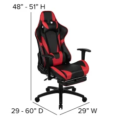 Flash Furniture X30 Ergonomic LeatherSoft™ Faux Leather Gaming Racing Chair, Red/Black
