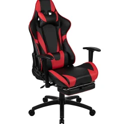 Flash Furniture X30 Ergonomic LeatherSoft™ Faux Leather Gaming Racing Chair, Red/Black