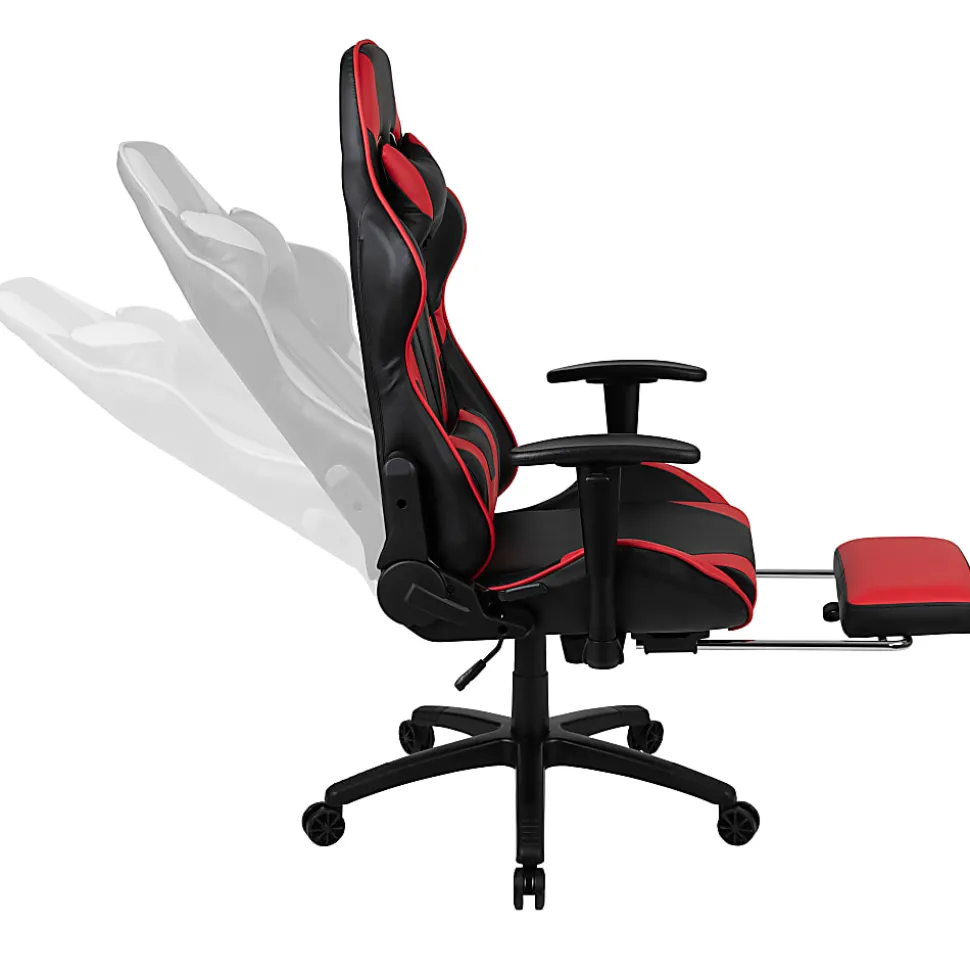 Flash Furniture X30 Ergonomic LeatherSoft™ Faux Leather Gaming Racing Chair, Red/Black