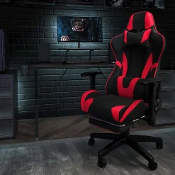 Flash Furniture X30 Ergonomic LeatherSoft™ Faux Leather Gaming Racing Chair, Red/Black