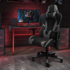 Flash Furniture X20 Ergonomic LeatherSoft High-Back Racing Gaming Chair, Gray