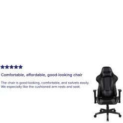 Flash Furniture X20 Ergonomic LeatherSoft High-Back Racing Gaming Chair, Gray