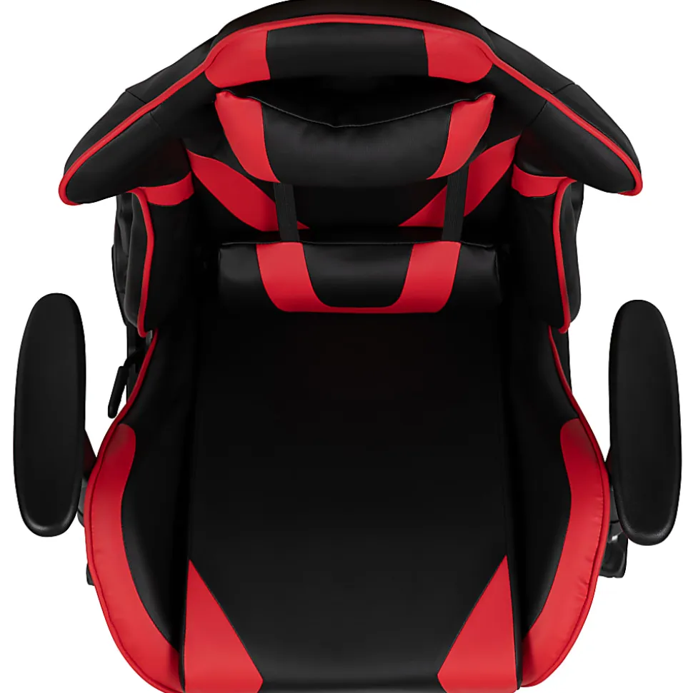 Flash Furniture X20 Ergonomic LeatherSoft™ Faux Leather High-Back Racing Gaming Chair, Red/Black