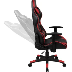 Flash Furniture X20 Ergonomic LeatherSoft™ Faux Leather High-Back Racing Gaming Chair, Red/Black