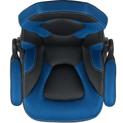 Flash Furniture X10 Ergonomic LeatherSoft™ Faux Leather High-Back Racing Gaming Chair With Flip-Up Arms, Blue/Black
