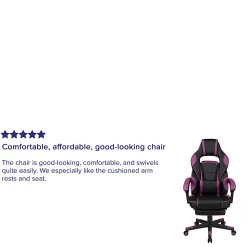 Flash Furniture X40 Gaming Chair With Fully Reclining Back And Arms, Black/Purple