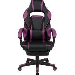 Flash Furniture X40 Gaming Chair With Fully Reclining Back And Arms, Black/Purple