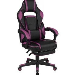 Flash Furniture X40 Gaming Chair With Fully Reclining Back And Arms, Black/Purple