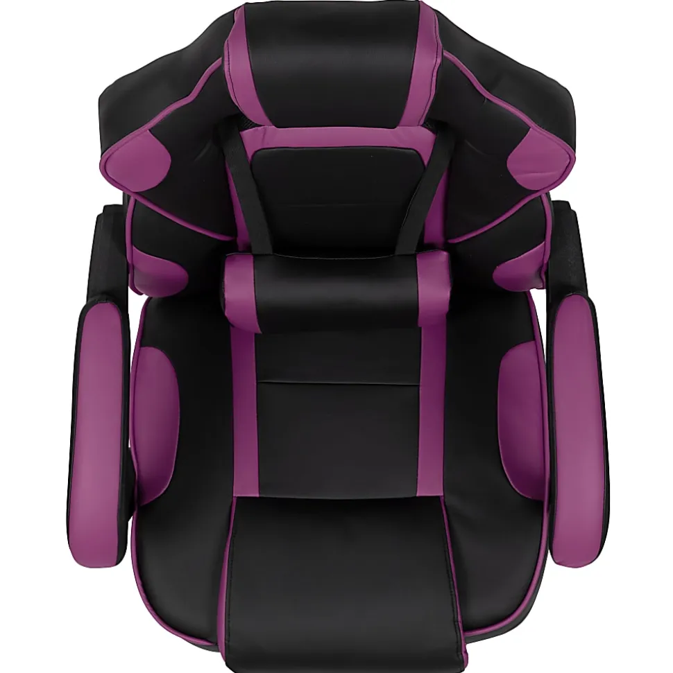 Flash Furniture X40 Gaming Chair With Fully Reclining Back And Arms, Black/Purple