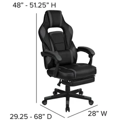 Flash Furniture X40 Gaming Chair With Fully Reclining Back And Arms, Black/Gray