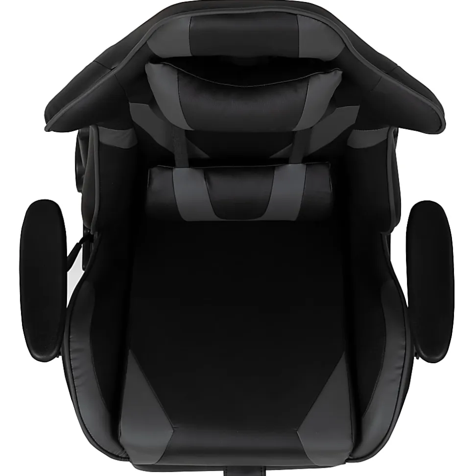 Flash Furniture X30 LeatherSoft Gaming Racing Chair, Gray/Black