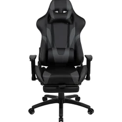 Flash Furniture X30 LeatherSoft Gaming Racing Chair, Gray/Black