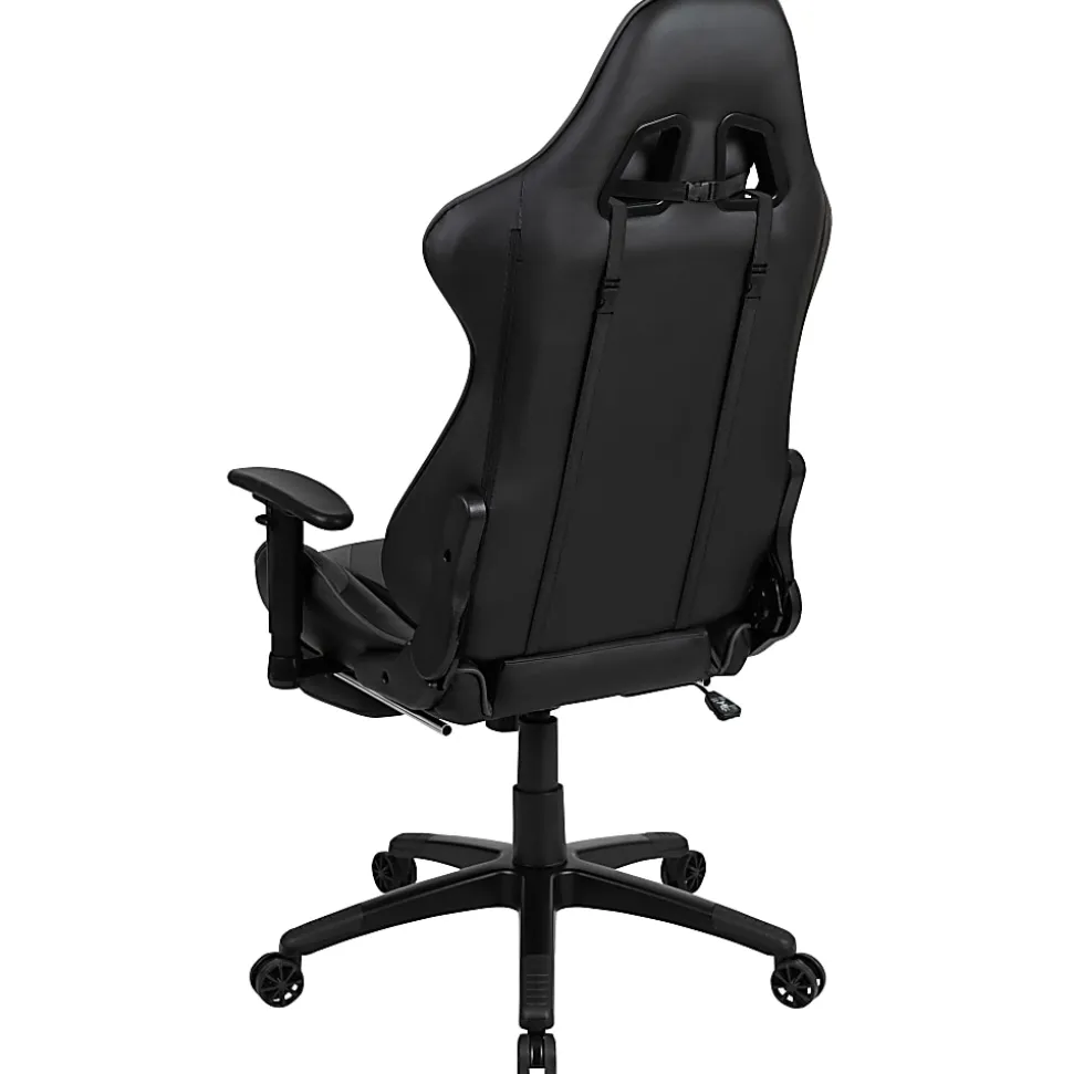 Flash Furniture X30 LeatherSoft Gaming Racing Chair, Gray/Black