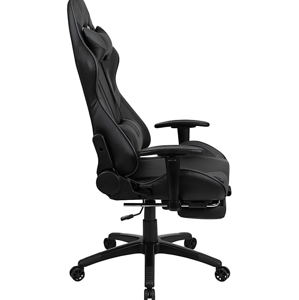 Flash Furniture X30 LeatherSoft Gaming Racing Chair, Gray/Black