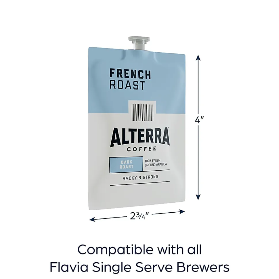 FLAVIA® Coffee ALTERRA® Single-Serve Coffee Freshpacks, French Roast, Carton Of 100