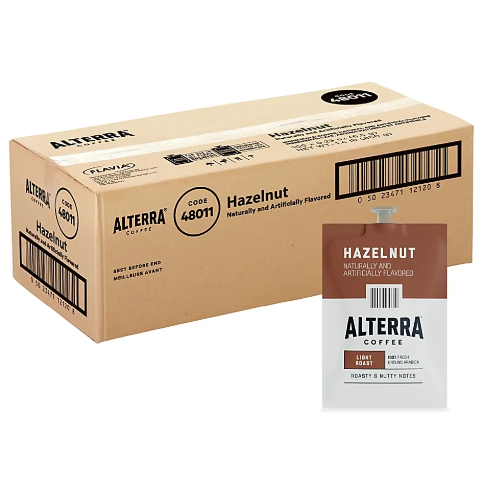 FLAVIA® Coffee ALTERRA® Single-Serve Coffee Freshpacks, Hazelnut, Carton Of 100