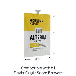 FLAVIA® Coffee ALTERRA® Single-Serve Coffee Freshpacks, Morning Roast, Carton Of 100
