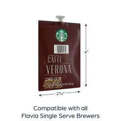 Flavia Starbucks CaffƩ Verona Coffee Freshpacks, Dark Roast, 0.32 Oz, Case Of 76 Freshpacks